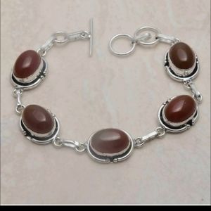 New carnelian sterling silver bracelet
